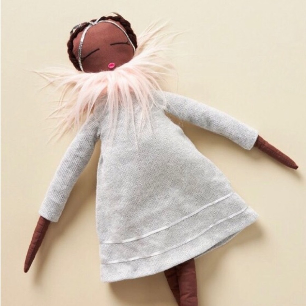 Anthropologie Doll Toy Grey Dress soft whimsical unique NEW limited edition